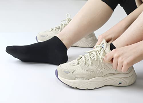 Image of SERISIMPLE Ultra-Thin Comfort Viscose Bamboo Mesh Ankle Socks for Women -Breathable Lightweight Low-Cut Socks 5 Pairs
