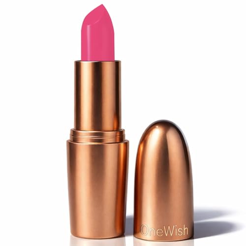 Image of One Wish Creamy Matte Lipstick Long Lasting for Women - Hot Pink Era Shade 01 | Full Coverage | Creamy Formula | Vitamin E, Almond Oil & Shea Butter for Moisturising Lip | 8 Hrs Lasting | Smooth Finish | 3.8 gm