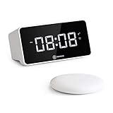 Homtime Alarm Clock for Heavy Sleepers with Wireless Bed Shaker and USB Charging Port for Cell...