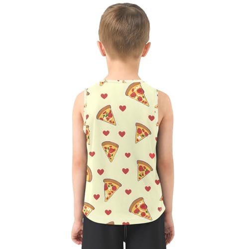 Boys' Tank Top Shirt Pizza Loves Pattern Sleeveless T-Shirts3