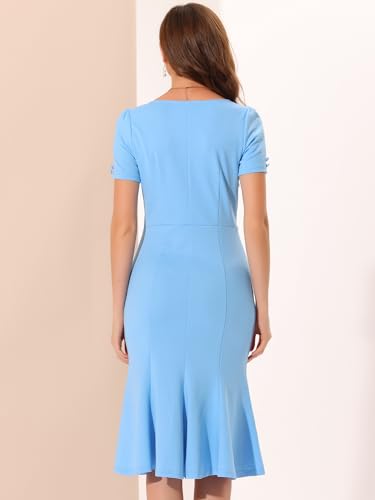 Allegra K Vintage 50s Dress for Women's Retro Cocktail Work Mermaid Midi Dress3