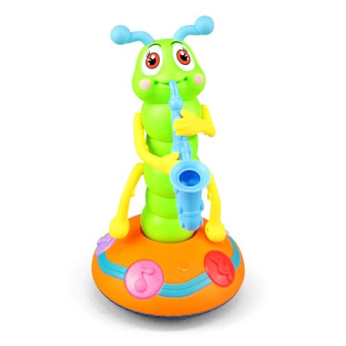 Jouet de danse chenille électrique, Children's Electric Caterpillar Saxophone Toys, Jouet Chenille dansante, Jouets Musicaux, Jouet de Danse de Chenille électrique créatif Mignon -Couleur aléatoire