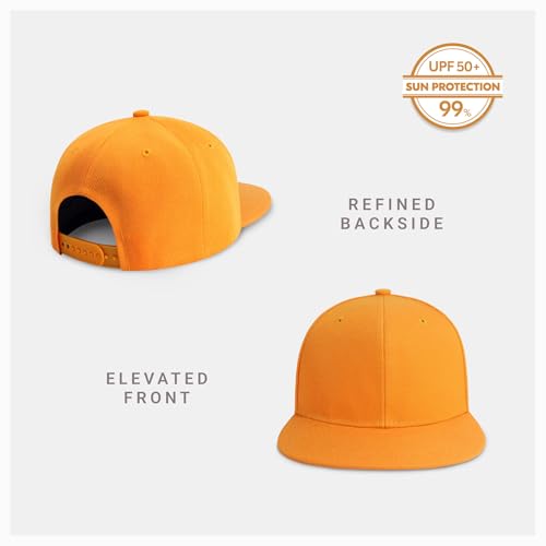 Image of CHOK.LIDS Flat Bill Visor Classic Snapback Hat Blank Adjustable Brim High Top End Trendy Color Style Plain Tone Baseball Cap