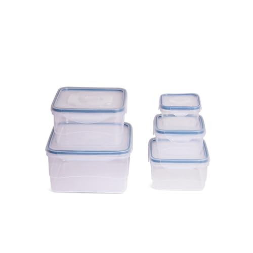 Core Kitchen Nested Square Food Storage Containers, 10-Piece Set, 6.1oz to 69.7ounce Sizes