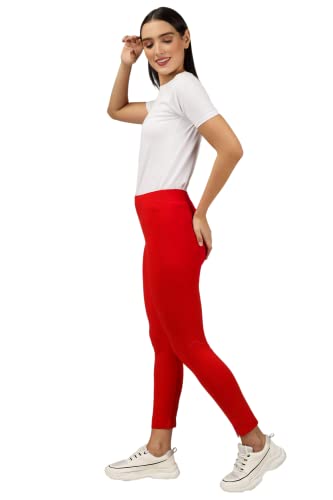 Image of ON&ON Women's Cotton Stretchable Slim Fit Straight Pants Trouser for Casual Wear and Office Wear