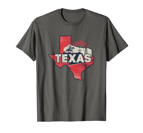 Texas State Map Road Trip Houston San Antonio Dallas Austin T-Shirt
