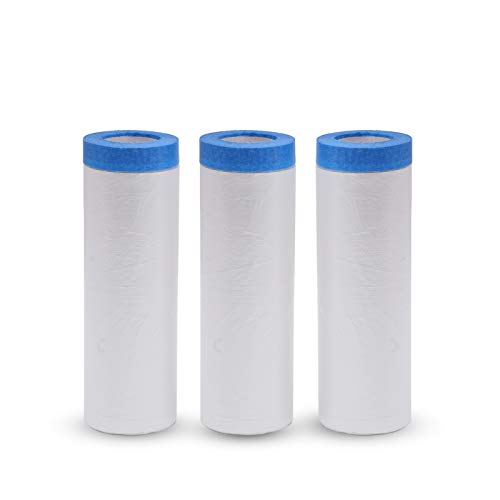 Image of VECOPE 3-Piece Set,Pre- Masking Film Protection Covering Cloth Tape | for Automotive Covering Painting Paint Masking (5-Feet X 65-Feet)