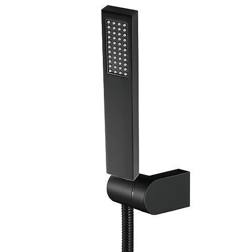 Pomme de douche haute pression noir mat en laiton avec tuyau 59 pouces