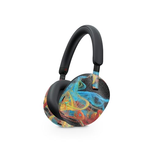 Image of MightySkins Glossy Glitter Skin Compatible with Sony WH-1000XM5 Headphones - Primary Smoke | Protective, Durable High-Gloss Glitter Finish | Easy to Apply