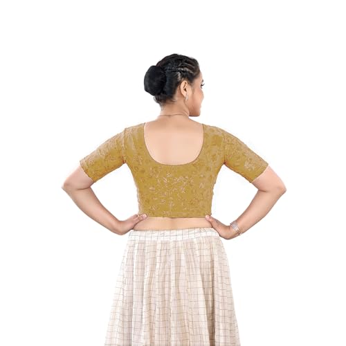 Image of Stay On Trend: Fashion Readymade Blouses for Women,Round Neckline Terry Jacquard Fabric.