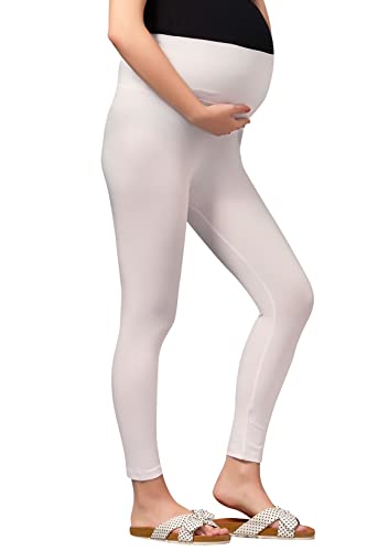 Image of Women's Cotton Lycra Over The Belly Maternity Leggings for Pregnant Women for Pre & Post Pregnancy