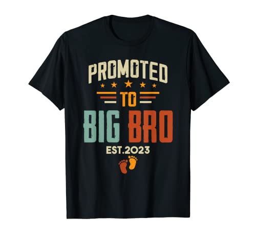 Befördert zum Big Bro Est. 2023 Vintage Retro Future Brother T-Shirt