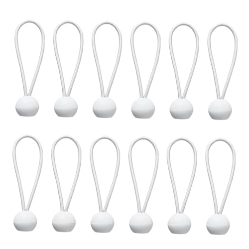 Cordons élastiques boule 20 cm blancs lot de 50 tendeurs robustes