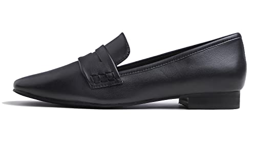 Image of FEVERSOLE Women's Fashion Dress Comfort Low Heel Office Penny Loafer Flats
