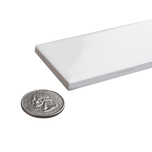 Somertile Metro Soho Subway Glossy White 1.75" X 7.75" Ceramic Floor And Wall Tile #TOP1