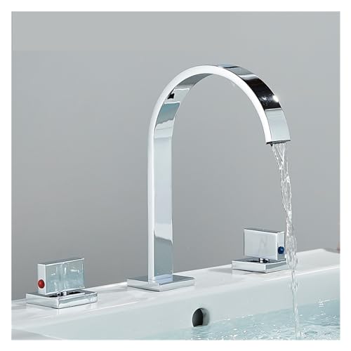 Mitigeur 3 trous chromé pour rénover un lavabo avec double commande design