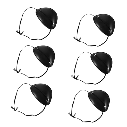 Homoyoyo Pirate Eye Mask 6pcs Black Halloween Cosplay Eye Patches Party Mask Breathable for Cosplay