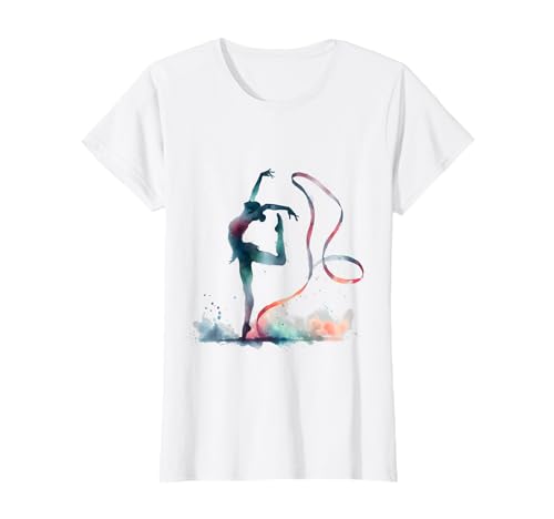 J'adore la gymnastique rythmique avec aquarelle au ruban T-Shirt