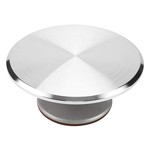 Krumble Bandeja giratoria de acero inoxidable, diámetro de 31 cm, ideal para cortar y hornear pasteles, Plato Giratorio para Tartas, plato para decorar Base giratoria para Pasteles