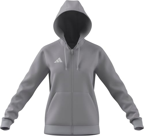 adidas Women's Entrada26 Full Zip Hoodie, team light grey/white, L