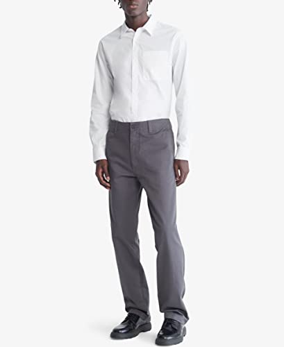 Calvin Klein Men's Utility Chino Pant, Forged Iron #TOP3