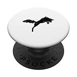 Fox jumping in the background silhouette PopSockets Adhesive PopGrip