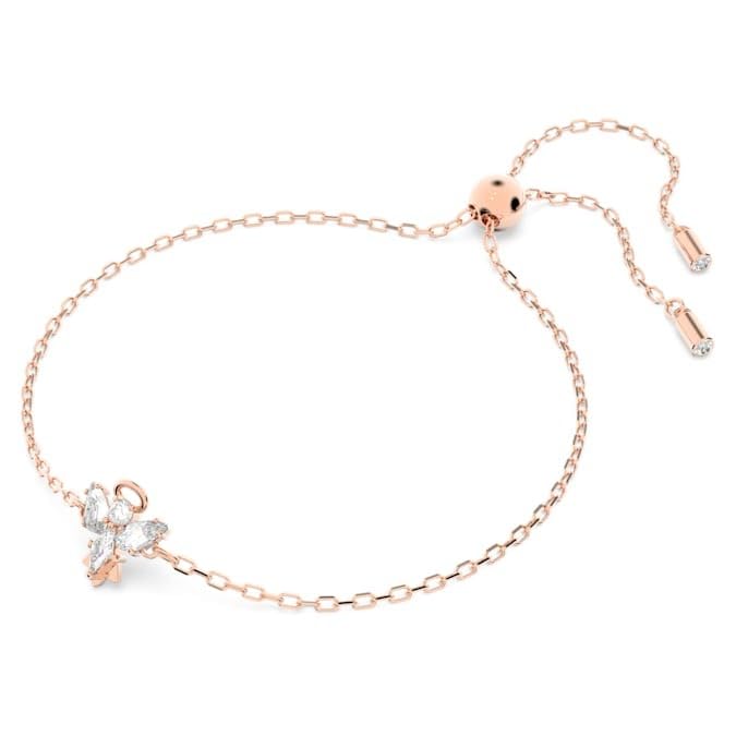 Swarovski Pulsera mágica para mujer, diseño de ángel blanco, chapado en oro rosa 5646740