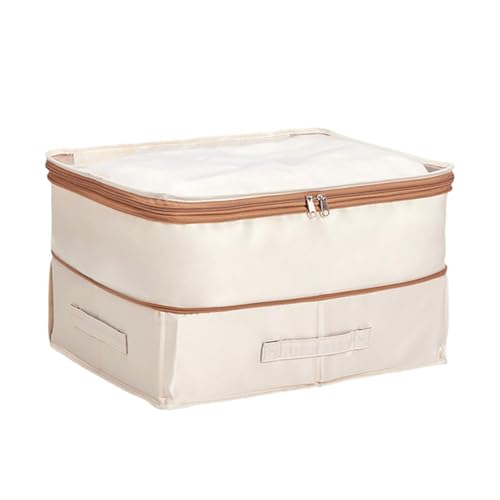 Storage Bags for Clothes with Zipper, Large Capacity Dustproof Moistureproof Reinforced Handle Clothing Storage Bags, Stackable Clear Window Storage Bag for Sweaters Clothing Bedding Blanket (Medium) - image 1