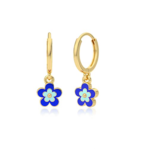 Boucles d'oreilles fleurs émail argent idéal pour vos tenues d'été et de bureau