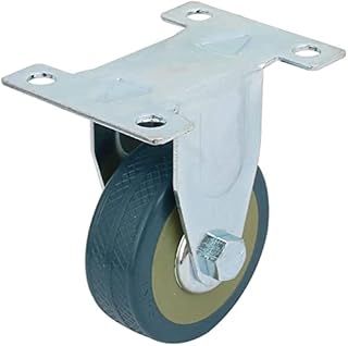 EuisdanAA Kółka samonastawne 2 (guma z górną płytą do stołu warsztatowego do wózków meblowych, szara)(Ruedas giratorias de goma de 2 pulgadas con placa superior para carros de muebles Banco de traba