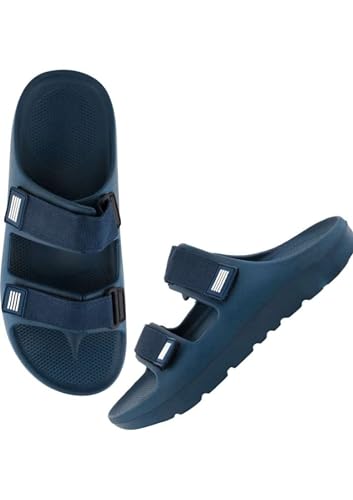 Image of Sliders for Men - Lightweight Mens EVA Slides | Cushioned, Waterproof, Adjustable Strap | All-Day Comfort with Double Strap Sandals