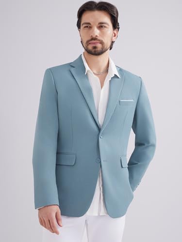 MAGE MALE Men's Two Button Blazer Casual Sport Coats Solid Color Suit Jacket4