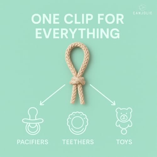 Image of Wood Paci Clips 2 Pack for Baby Girl & Boy, Premium Flexible Bead Design, Universal Fit, Safe Pacifier Holder