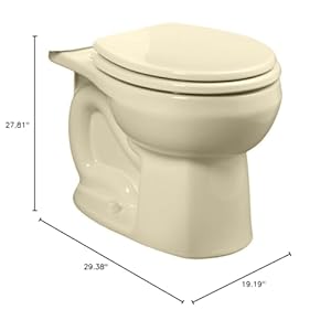 American standard 3251d101021 colony round front toilet bowl standard height bone  urban country home decor