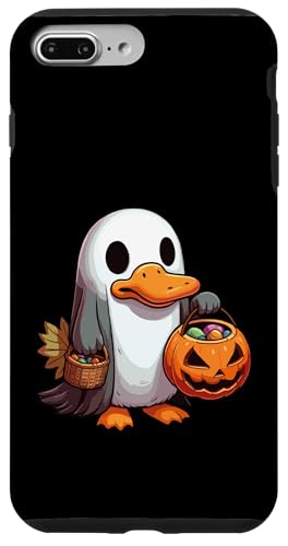怖いハロウィーン カモノハシ ゴースト 不気味なキャンディバッグ スマホケース iPhone 7 Plus/8 Plus 用
