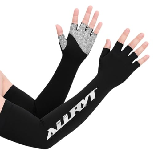 ArmorSleeves – 1 Pair of Fingerless Arm Sleeves – UPF 50+ Sun Protection, Breathable Compression, Black UV Sleeves for Delivery Riders, Cyclists & Outdoor Work
