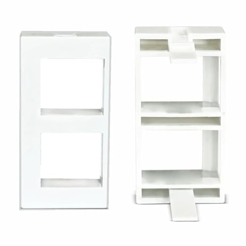 Image of MX RJ45 CAT6 /CAT6A Dual Data Port, 1 Module Network Socket Frame for 45x45 mm European & UK Modular Plates, LAN Ethernet Wall Connector for Structured Cabling Systems, Pack of 2