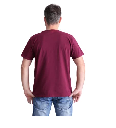Image of Titox Regular Fit Pure Cotton Round Neck T-Shirt for Men & Women (Color: Maroon, Size: L)