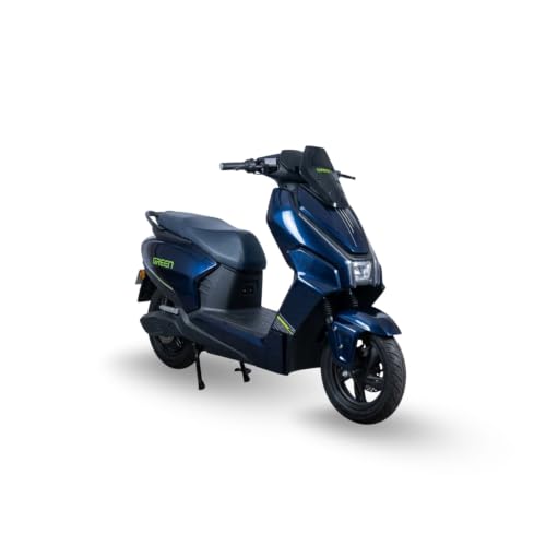 Image of Green Polo Low Speed Electric Scooter Non RTO with Portable Charger (60 KM - Blue)