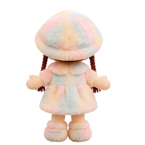 Image of Rainbow Dress Doll with Braided Hair Soft Toy for Girls Boys Kids,Multicolor,Rag Plush Stuffed Baby Teddy Gift Birthday, 40 cm