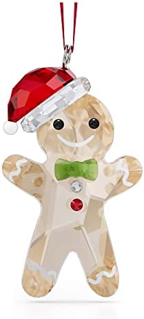 Swarovski Holiday Cheers Decorazione Omino di Pan di Zenzero, con Cristalli e Nastro in Rayon, Multicolore