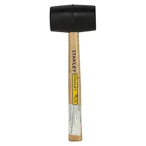 STANLEY STHT57528-8 Rubber Mallet for Masonry, Woodwork, Fittings for Home, DIY, Mechanic, Industrial & Professional Use, 680 gm, YELLOW & BLACK