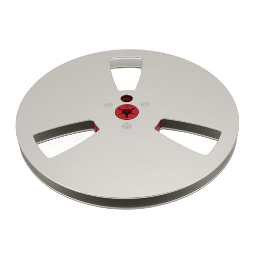 1/4 7 Inch Empty Tape Reel, 3 Holes 7inch Open Reel Sound Tape Empty Reel, Aluminum Alloy Universal for Reel to Reel, Takeup Reel, 3 Holes Empty Tape Reel for Recording (Silver)