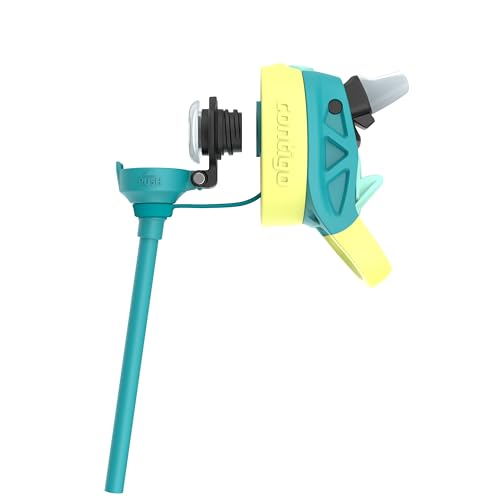 Image of Contigo Aubrey Kids Water Bottle, 20oz, Juniper /Limelight, Spill-Proof Lid, Dishwasher Safe, BPA Free, Blue and Yellow