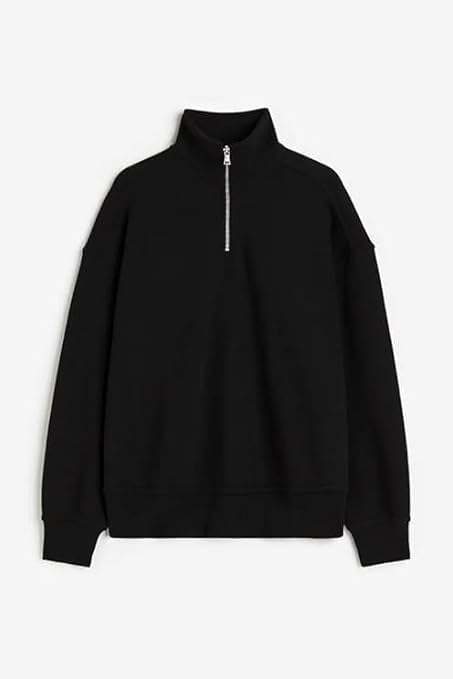 Image of Solid Oversized Halfzipper Long Sleeves Sweatshirt for Men's