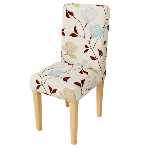 Image of Lukzer 1PC Yellow Design Stretchable Dining Chair Cover | Universal Fit Removable Washable Slipcover | 140 GSM Polyester + Spandex | Elastic Protective Cover for Home & Hotel Chairs Seat Slipcover