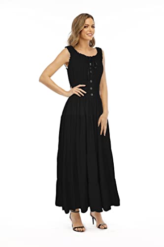 Image of OSTOO Women's 2026 Summer Boho Floral Print Tiered Casual Flowy Long Maxi Dress