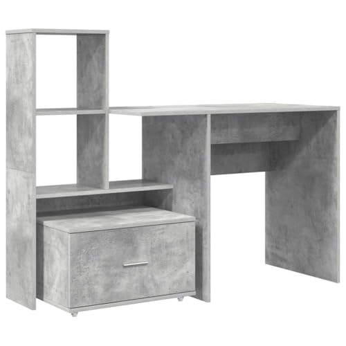 Peso: 36,17 kg Generico Scrivania con cassetto Grigio Cemento 131,5 x 50 x 106,5 cm,Mobili,Mobili da Ufficio,Scrivanie,Grigio,39.17 kg,3337268