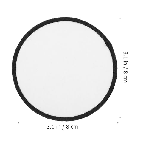 Exceart IX18UJA08EXY5WT40250914 Crochet Hats 10Pcs Round Sublimation Patches Iron On Patches Fabric Blank Applique Embroidered Motif Clothing Supplies thumb #1