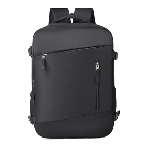 Mateju Monocromo Mochila de Cabina Avión, Impermeable Equipaje de Mano Extensible con Compartimento para Zapatos, Mochila Ligera Gran Capacidad para Viajes, Trabajo, Negocios (Negro,40x30x20cm)